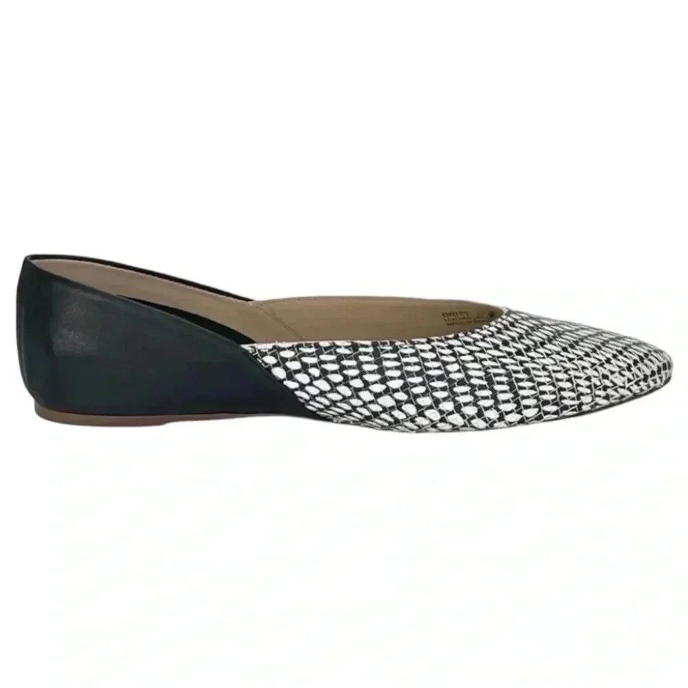 Botkier Britt Womens Flats 5M Leather Snake Print Slip On